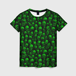 Футболка женская Зеленые черепа, цвет: 3D-принт