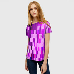 Футболка женская Розовый глитч, цвет: 3D-принт — фото 2