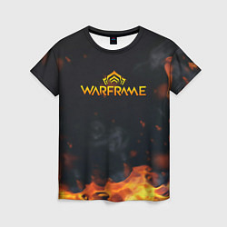 Женская футболка Warframe шутер flame