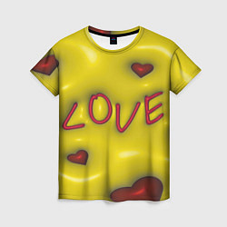 Футболка женская Love эффект раздувания, цвет: 3D-принт