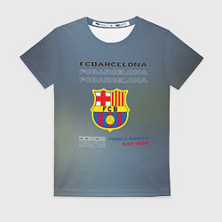 Футболка женская Футбольный клуб барселона, логотип, цвет: 3D-принт