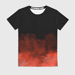 Футболка женская Красный туман на чёрном, цвет: 3D-принт