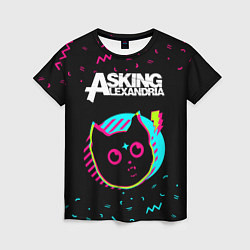 Футболка женская Asking Alexandria - rock star cat, цвет: 3D-принт