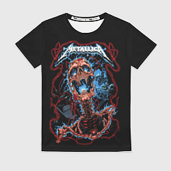 Футболка женская Metallica skeleton, цвет: 3D-принт