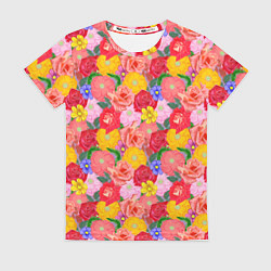 Женская футболка Летний цветочный фон