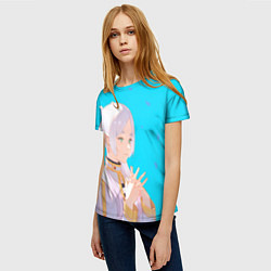 Футболка женская Frieren: Blue Pattern, цвет: 3D-принт — фото 2