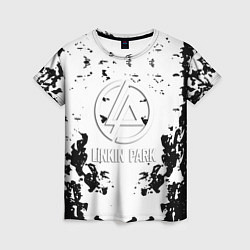 Футболка женская Linkin park краски лого чёрно белый, цвет: 3D-принт
