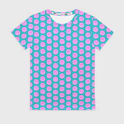 Футболка женская Паттерн розы с ленточкой, цвет: 3D-принт