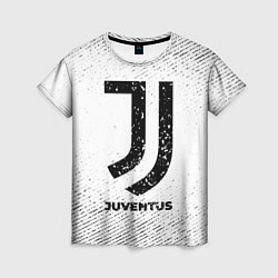 Женская футболка Juventus с потертостями на светлом фоне