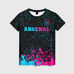 Футболка женская Arsenal - neon gradient посередине, цвет: 3D-принт