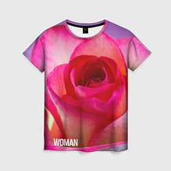 Футболка женская Розовая роза - woman, цвет: 3D-принт