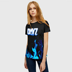 Футболка женская Dayz синий огонь лого, цвет: 3D-принт — фото 2