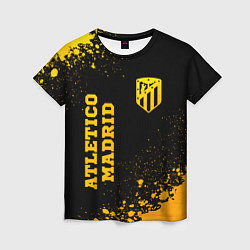 Футболка женская Atletico Madrid - gold gradient вертикально, цвет: 3D-принт