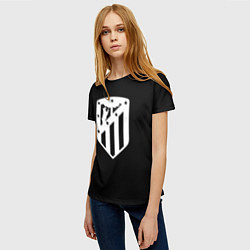 Футболка женская Атлетико Мадрид белое лого фк, цвет: 3D-принт — фото 2