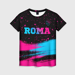 Футболка женская Roma - neon gradient посередине, цвет: 3D-принт
