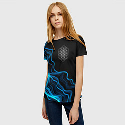 Футболка женская Coldplay sound wave, цвет: 3D-принт — фото 2