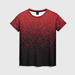 Футболка женская Градиент мозаика красно-чёрный, цвет: 3D-принт