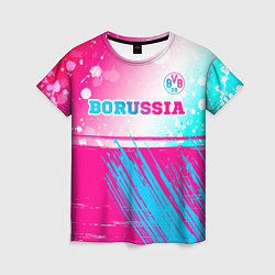Футболка женская Borussia neon gradient style посередине, цвет: 3D-принт