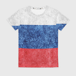Футболка женская Флаг России разноцветный, цвет: 3D-принт