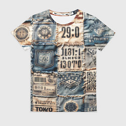 Женская футболка Пэчворк Tokyo and US