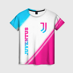 Футболка женская Juventus neon gradient style вертикально, цвет: 3D-принт