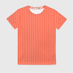 Женская футболка Полосатый розово-оранжевый