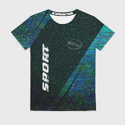 Футболка женская Jaguar sport glitch blue, цвет: 3D-принт