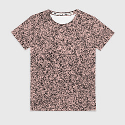 Футболка женская Бледно-розовый с чёрными пятнами текстура, цвет: 3D-принт