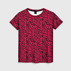 Футболка женская Яркий чёрно-розовый шкура, цвет: 3D-принт