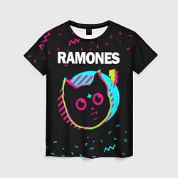 Футболка женская Ramones - rock star cat, цвет: 3D-принт