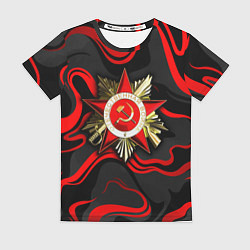 Футболка женская Великая отечественная война - красные языки, цвет: 3D-принт