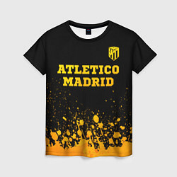 Женская футболка Atletico Madrid - gold gradient посередине