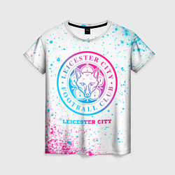 Футболка женская Leicester City neon gradient style, цвет: 3D-принт