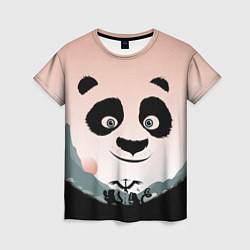 Женская футболка Силуэт кунг фу панда