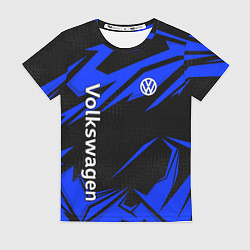 Футболка женская Volkswagen - blue stripes, цвет: 3D-принт