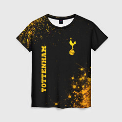 Футболка женская Tottenham - gold gradient вертикально, цвет: 3D-принт