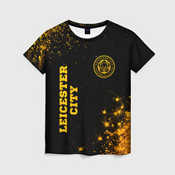 Футболка женская Leicester City - gold gradient вертикально, цвет: 3D-принт