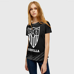 Футболка женская Sevilla sport на темном фоне, цвет: 3D-принт — фото 2