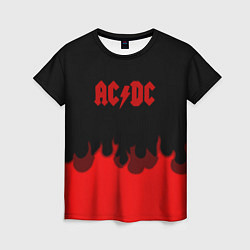 Футболка женская AC DC fire rock steel, цвет: 3D-принт