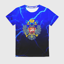 Футболка женская Герб РФ шторм империя, цвет: 3D-принт