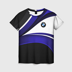 Футболка женская BMW Logotype - blue waves, цвет: 3D-принт
