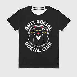 Футболка женская Антисоциальные кошки, цвет: 3D-принт
