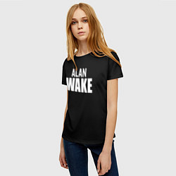 Футболка женская Alan Wake white logo, цвет: 3D-принт — фото 2