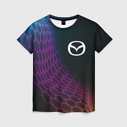 Футболка женская Mazda neon hexagon, цвет: 3D-принт