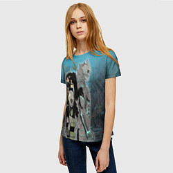 Футболка женская Хибино и Аширо -Кайдзю номер 8, цвет: 3D-принт — фото 2