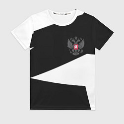 Футболка женская Герб РФ геометрия текстура, цвет: 3D-принт