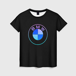 Футболка женская BMW neon logo, цвет: 3D-принт