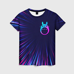 Футболка женская Totoro neon blast lines, цвет: 3D-принт