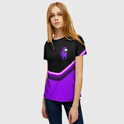 Футболка женская Among us neon geometry, цвет: 3D-принт — фото 2