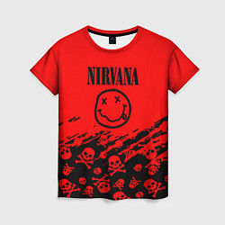 Футболка женская Nirvana rock skull, цвет: 3D-принт